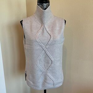 Lafayette 148 New York Grey Wool Turtleneck, Mockneck sleeveless Sweater size S